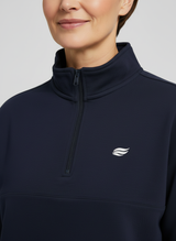 Natural Comfort Quarter Zip Sweater - Navyblau