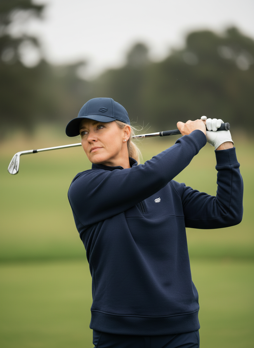 Natural Comfort Quarter Zip Sweater - Navyblau