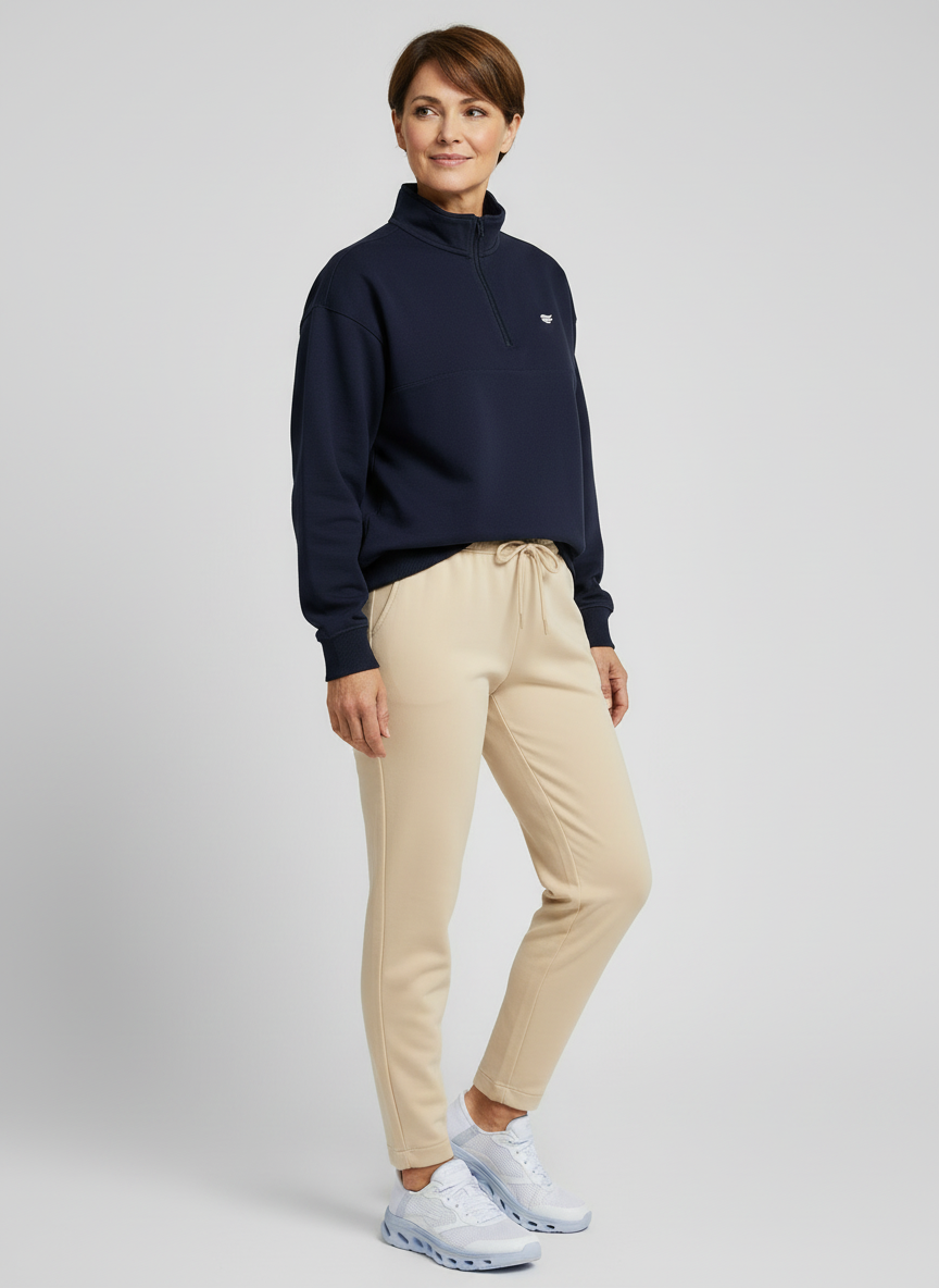 Natural Comfort Quarter Zip Sweater - Navyblau
