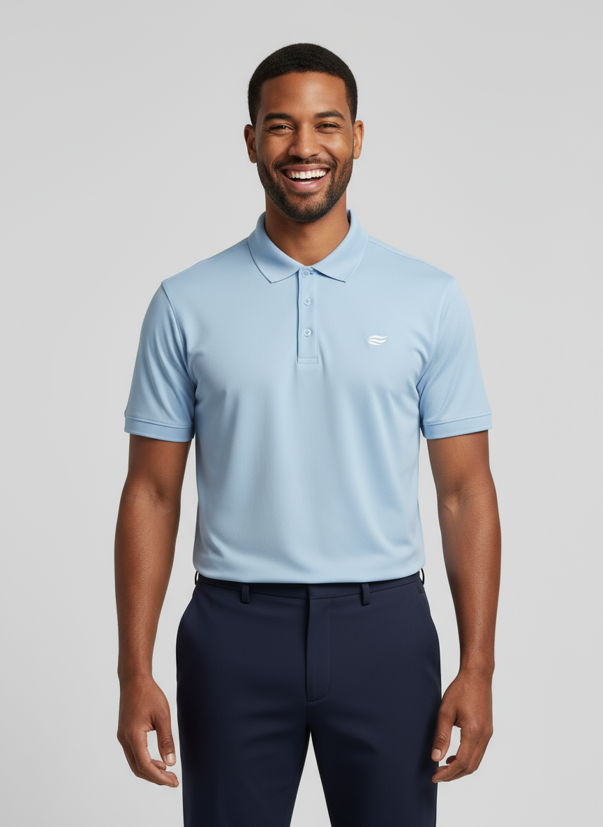 Natural Performance Polo - Hellblau
