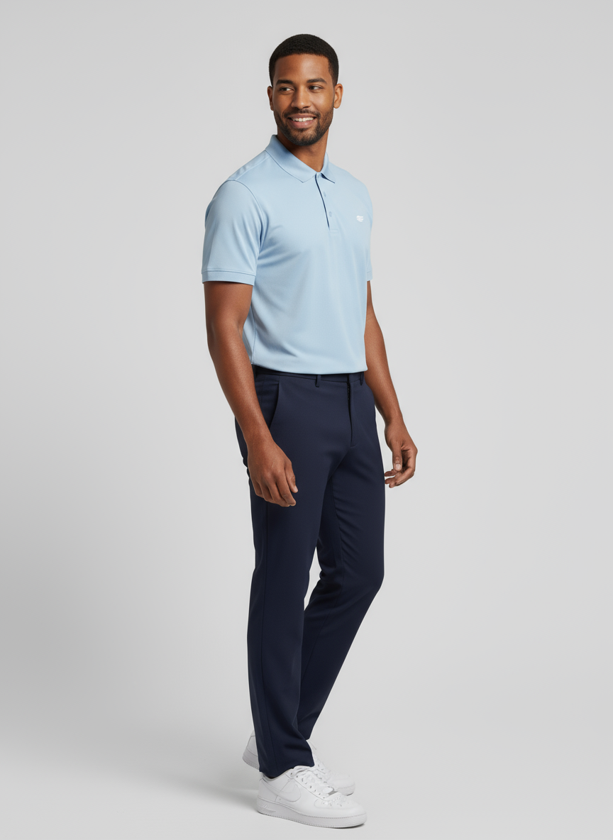 Natural Performance Polo - Hellblau