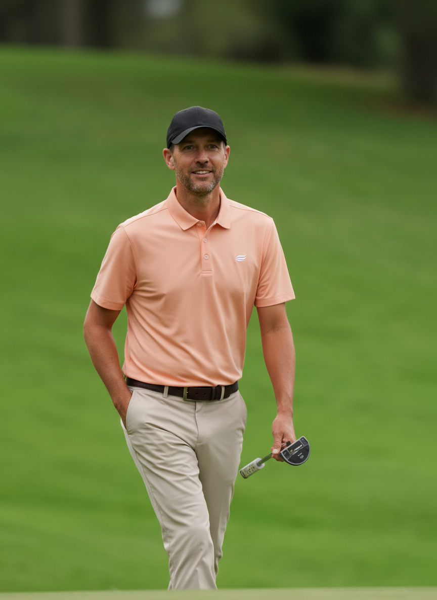 Natural Performance Polo - Peach