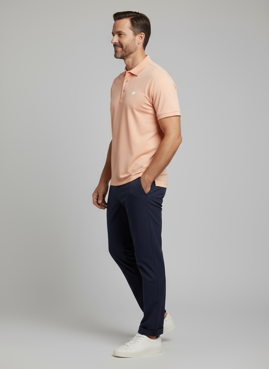 Natural Performance Polo - Peach