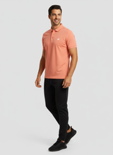 Natural Performance Polo - Sunset Coral