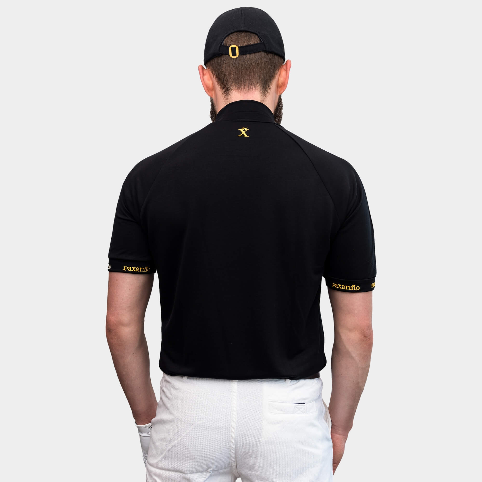 Natural Performance Mock Neck Tee - Schwarz