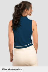 Sleeveless TENCEL™ Polo - Navyblau