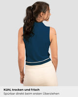Sleeveless TENCEL™ Polo - Navyblau