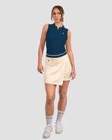 Sleeveless TENCEL™ Polo - Navy blue