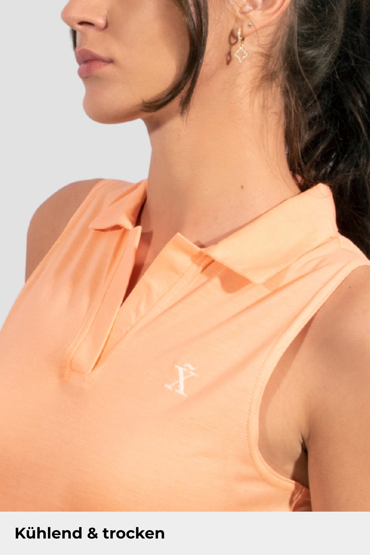 Sleeveless TENCEL™ Polo - Peach