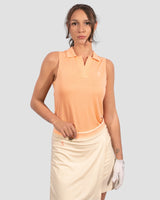 Sleeveless TENCEL™ Polo - Peach