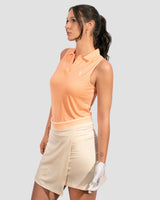 Sleeveless TENCEL™ Polo - Peach