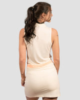 Sleeveless TENCEL™ Polo - Sand Beige