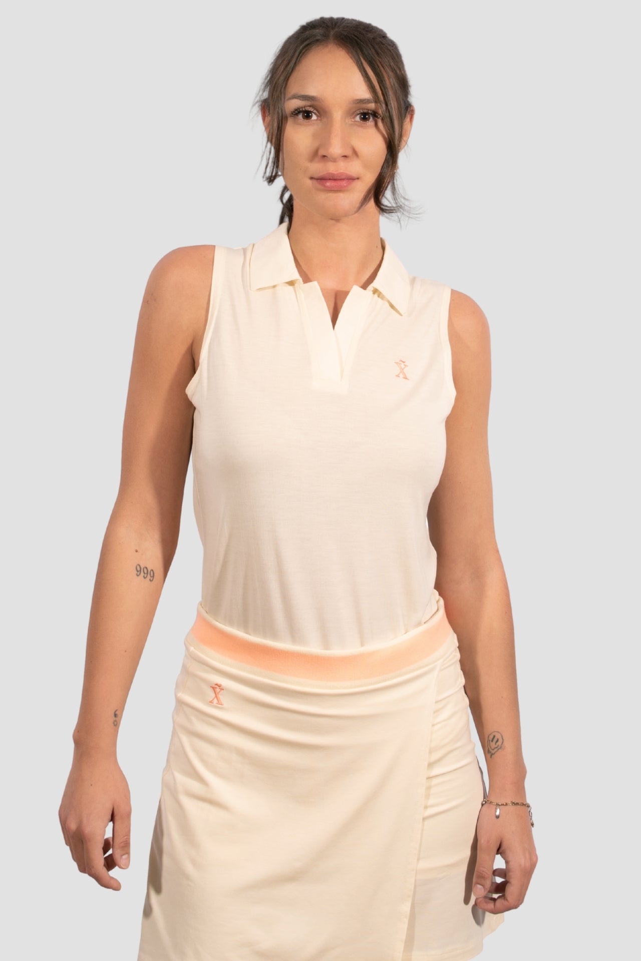 Sleeveless TENCEL™ Polo - Sandbeige