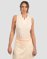 Sleeveless TENCEL™ Polo - Sand Beige
