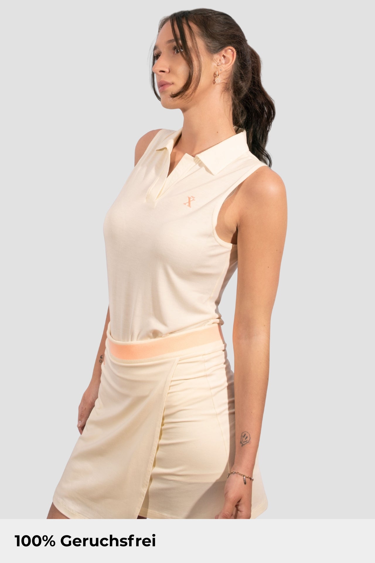 Sleeveless TENCEL™ Polo - Sandbeige